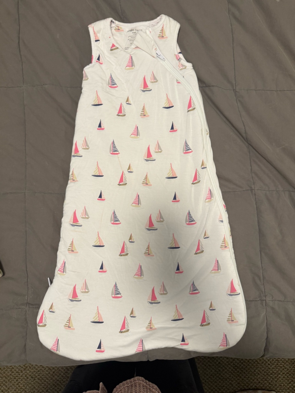 Angel Dear Sailboat Print Sleep  Sack- Pink & Navy on Cream